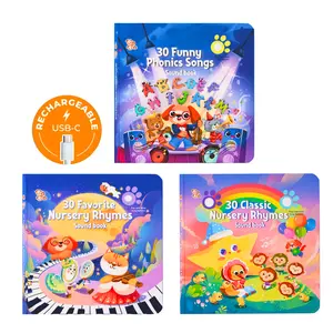 3 Rechargeable Sound Book Bundle with 90 Songs (Nursery Rhymes + Phonics Songs)