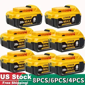 2-4-6-8Pack 8.0Ah Lithium BatteryReplacement for Dewalt20V BattervLithium-ion MAX DCB200 DCD/DCF/DCG/DCSSeries dewalt batteries