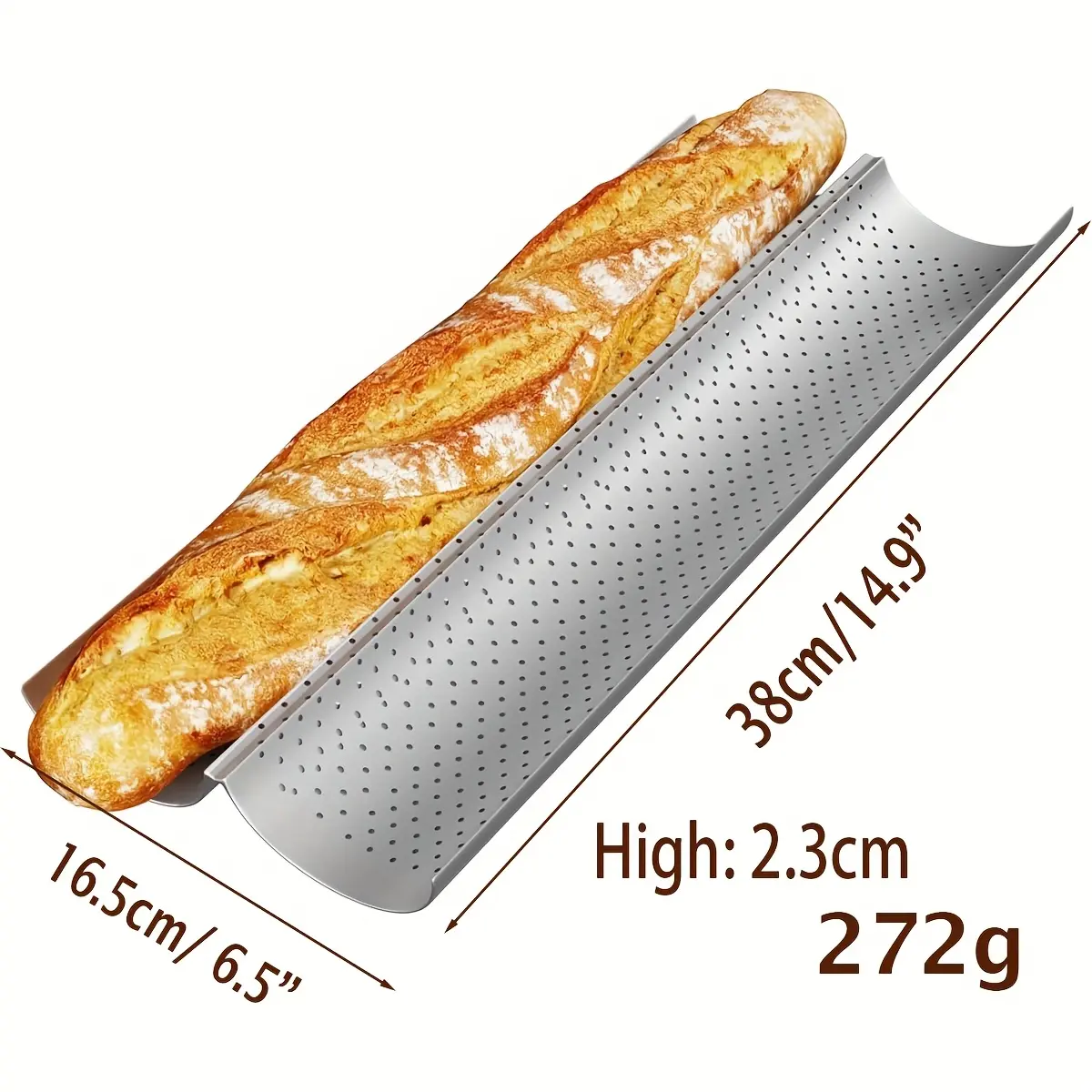Baguette Pans for Baking 2/3/4 Loaf Nonstick Baguette Baking Tray for French & Italian Perforated French Bread Pan Home Baking Supplies