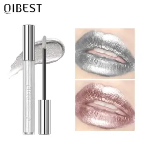 Pearl Gloss Lipstick Liquid Eyeshadow Dual-Use Long-Lasting Easy Application Bright Shine No Smudge Silver Color Gloss Lipgloss