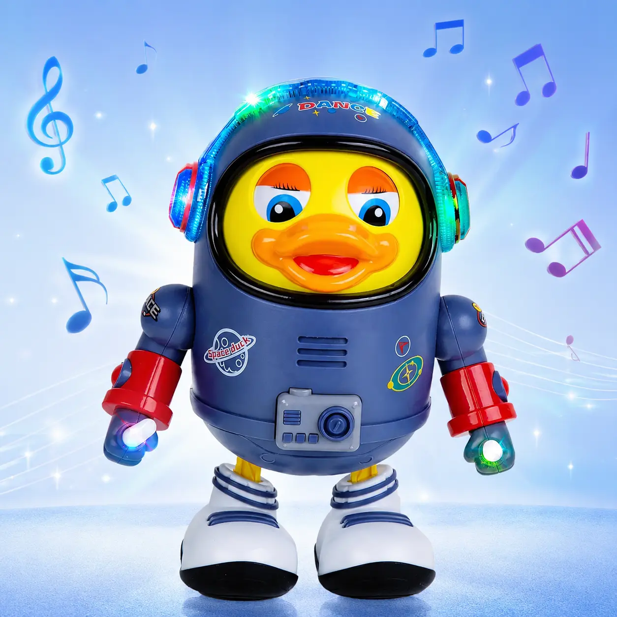 Dancing Space Duck Toy with Music & LED Lights – Funny Electric Waddling Duck for Kids, Interactive Singing Toy, Birthday Gift for Toddlers & Babies