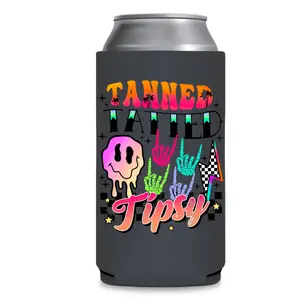 Tanned Tatted Tipsy Koozie Drinkware Neon