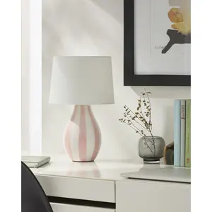 Livabliss Melbu Accent Table Lamp, Arts & Crafts Style, Ceramic Body, Hand Painted Design, Diffused Glow for Indoor Home Improvement Lighting