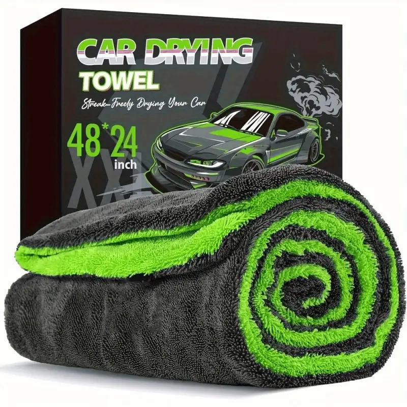 Full-size SUV truck drying towel - 48"x24" double-sided microfiber, twist yarn technology, highly absorbent and scratch-resistant, machine washable, suitable for car cleaning and drying use, Car drying towels, Car washing towel, Car Wash Accessory