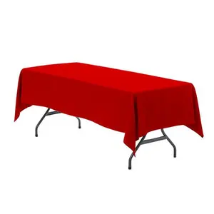 60 x 126 inch Polyester Rectangular Tablecloth Red