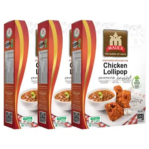 Malka Chicken Lollipop Recipe Mix 50g | 1.76 oz - Pack of 3 | Traditional Authentic Gourmet Spice Powder for Chicken Lollipop | No MSG Added, Vegan, Non-GMO, Gluten Free & Halal | Natural Indian Flavors