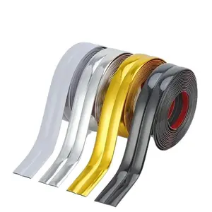 Self-Adhesive PVC Corner Trim Strip, Decorative Edge Banding, Top Angle Line, Skirting Board, Anti-Collision Strip, Wall Panel Molding, 1 Roll