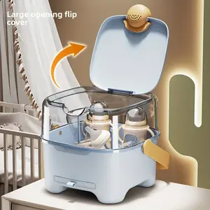 A new upgraded thickened portable newborn nursery baby bottle storage box, with a lid baby bottle and tableware draining and drying rack, and a supplementary food storage box