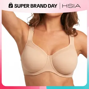 HSIA Alina Full Coverage Underwire Bra Plus Size Minimizer Unlined Seamless T Shirt Bra No Show Supportive Lightweight Adjustable Strap Comfort Fit SpringStatements Everyday