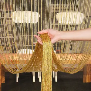 Glitter Rope Wedding Decoration Curtains 200cm x 100cm Shiny Tassel String for Home Doors Windows Room Partitions Summer Mosquito Proof Ornaments Net Vintage Curtains