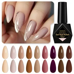 Cappuccino Brown Gel Nail Polish, 10ml Nude Brown Coffee Skin Color Soak Off Long Lasting UV Gel Polish Nail Art Manicure For Nails DIY Design, Uv Gel Set, Nail Care