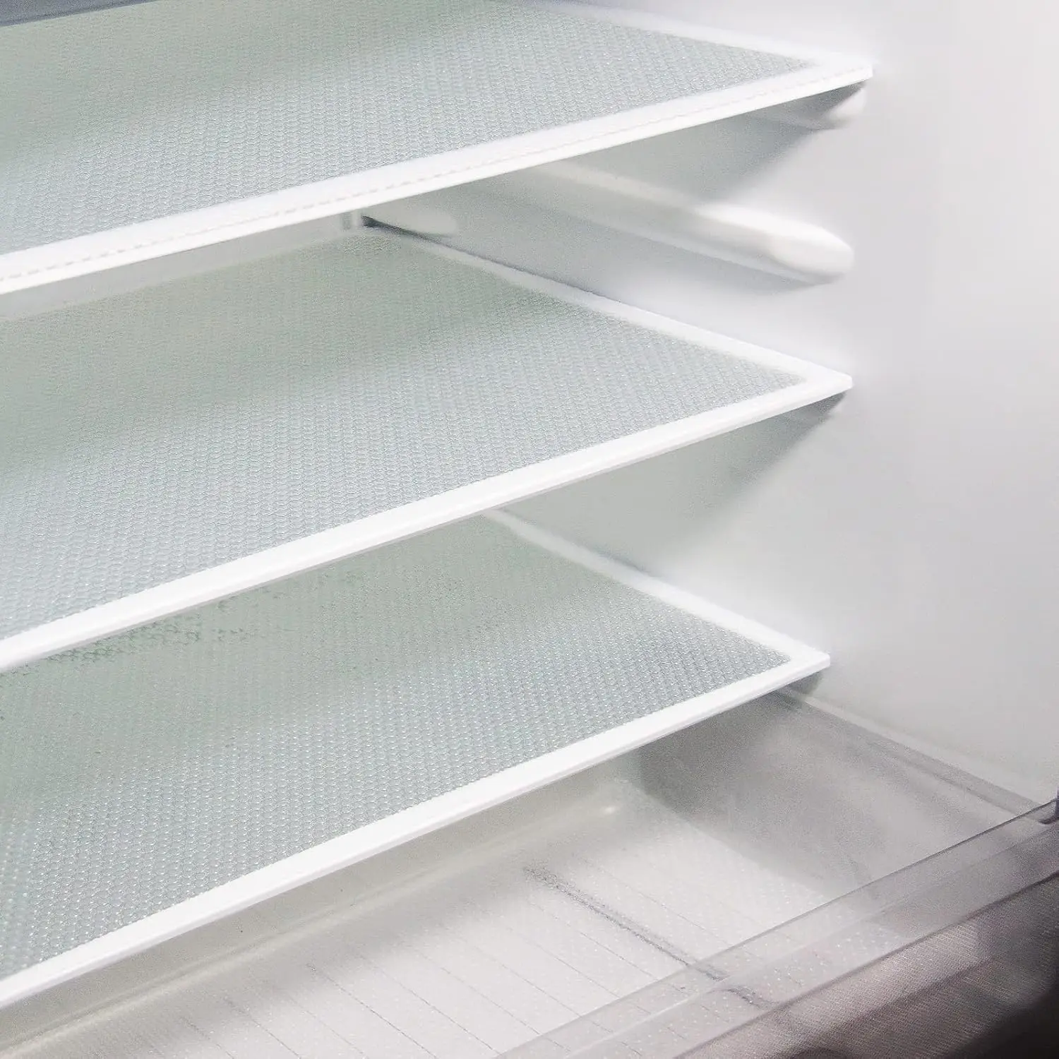 8 count Refrigerator Liners, Washable Fridge Liner Mats Covers Pads for Glass Shelf Cupboard Cabinet Drawer Home Kitchen Accessories Organization (Clear)