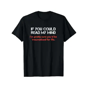 Men's Sarcastic Funny T-Shirt with "Traumatized for Life" Psych Test Joke Print - 100% Cotton 180gsm Oversized Fit (XL-XXXXXL) - Black/White/Red Text Casual & Tee for Adults - Humorous Gift Idea, PLUS SIZE, Funny Shirts, Embarrassing Shirts, Funny T Shirt