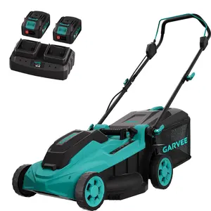 GAOMON 17" Cordless Lawn Mower, 2 x 20V 4.0Ah Battery Lawn Mowers with Brushless Motor, Bagging & Mulching, Charger Included