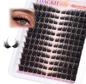 Fairy Lash Clusters Cat Eye Cluster Eyelash Extensions Natural Eyelash Clusters Spiky Manga Wispy Cluster Lashes Fox Eye 8-20mm DIY Individual Lash Extension 144Pcs by YDAGKH