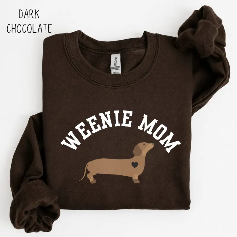 Dachshund Sweatshirt, Weenie Mom Crewneck, Funny Wiener Dog Lover Pullover, Cute Dachshund Graphic Sweatshirt, Dog Mom Gift, Cozy Fall Sweater, Sausage Dog Owner Gift, Vintage Pet Lover Apparel, Casual Animal Lover Sweatshirt
