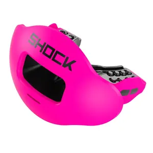 Shock Doctor Max AirFlow Football Mouthguard - Pink, Extra Large Breathing Channel, Full Protection, Comfortable Bite Pads, No Mold Fit
