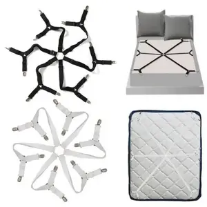 Adjustable Elastic Sheet Fasteners 12-Claw Set, Transparent Clips, Non-Slip Nylon Grippers, Bedding Sofa Cushion Covers, Easy Clean, &