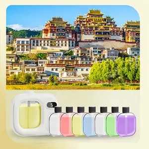 Intelligent aromatherapy machine, 5-speed automatic timed fragrance, containing 1/3/6/8 bottles of essential oils, bedroom and bathroom deodorizing, fresh air fragrance machine, essential art decoration for office, bedroom and bathroom,