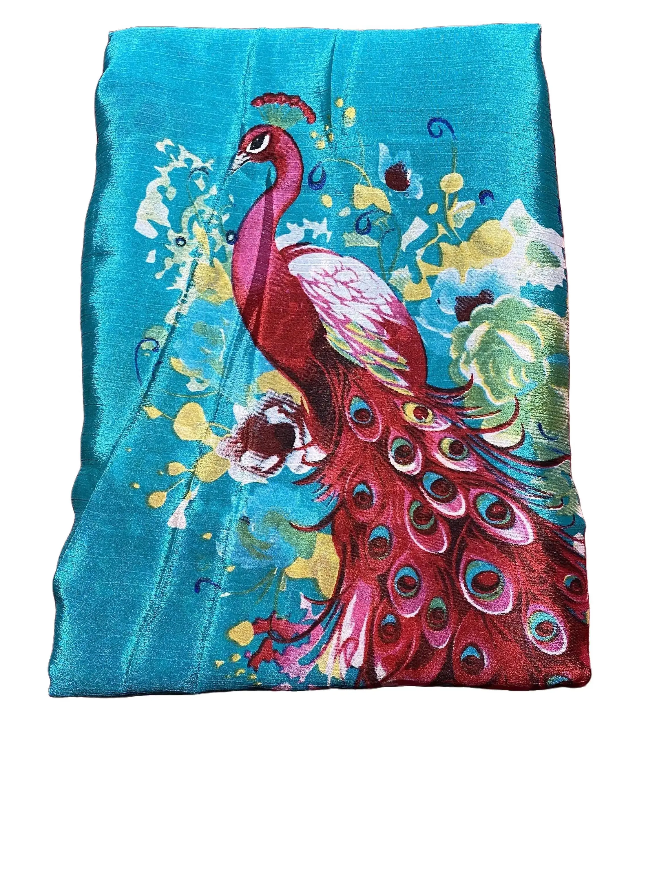 Women's Silk Saree - Traditional Ethnic Mayur (Peacock) Print, Luxurious Feel, Vibrant Design, Cultural Significance, Elegance, Traditional Craftsmanship, Fashionable Pattern, Wardrobe Essential