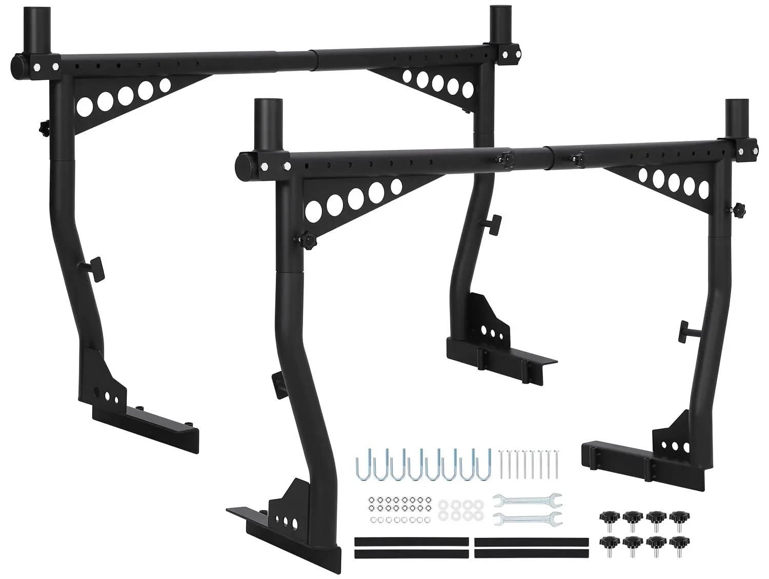 【GARVEE】Universal Adjustable Truck Ladder Rack with 1000 Lbs Capacity, Steel Pickup Rack, Extendable 52"-82" No-Drill Roof Rack for Kayaks, Lumber, Ladders, Surfboards, Cargo - Fits Full-Size Pickup Beds