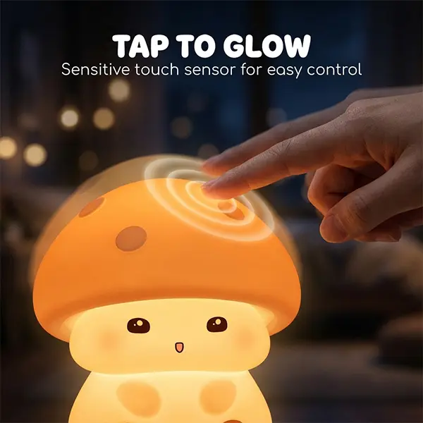 Portable Night Light for Kids, Mushroom Light for Nursery with 7 RGB Colors Changeable & Stepless Dimming, Rechargeable Tap Light & Touch Control - Baby items, Interior decoration | DealsForYouDays Summervibes