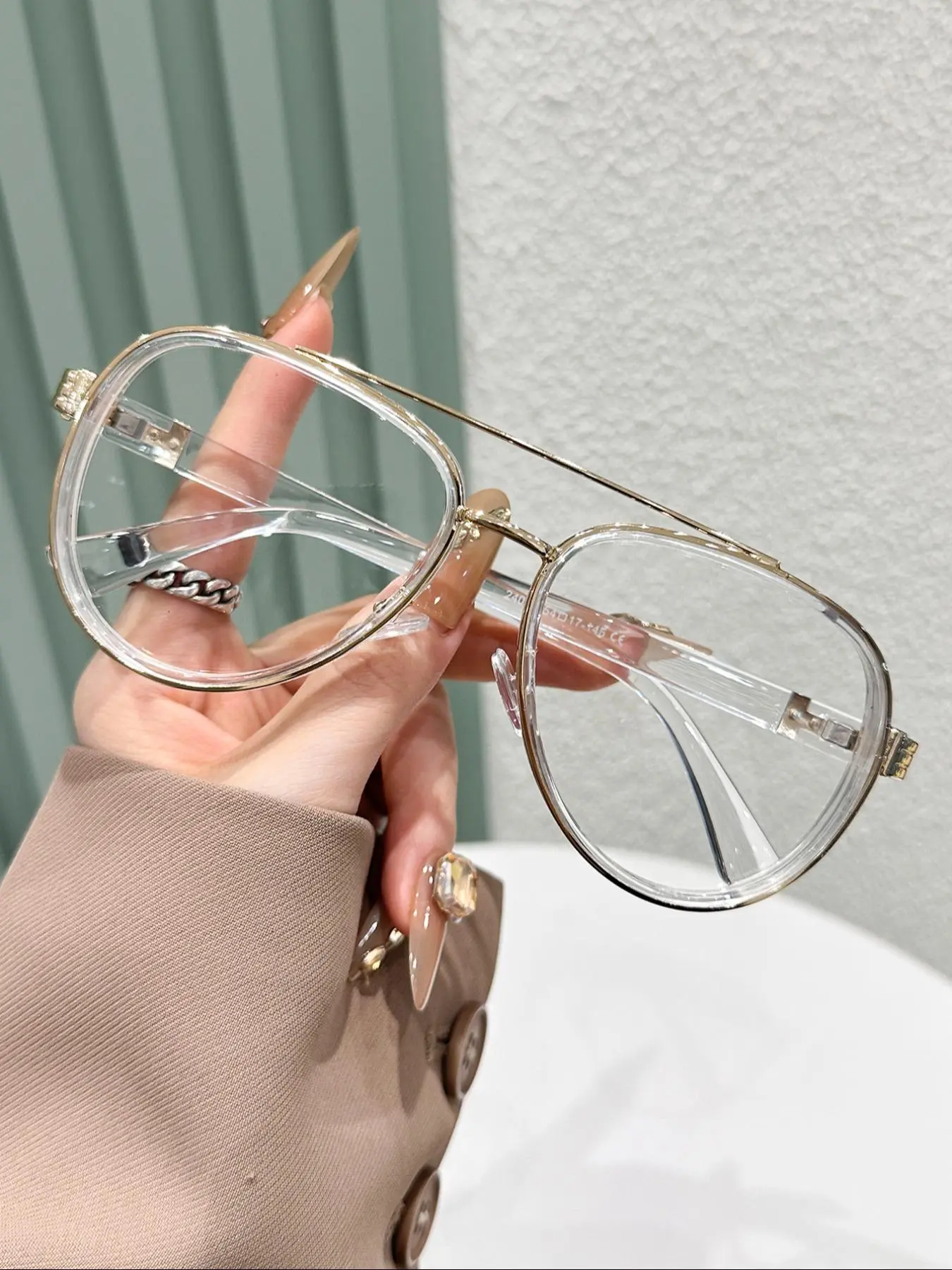 Fashion Basic Top Bar Design Frame Eyeglasses for Women & Men, Fashion Eyeglasses for Work, Daily Clothing Decor, Perfect for Student Daily Use, Trendy Casual Eyeglasses, Metal Frame Eyeglasses