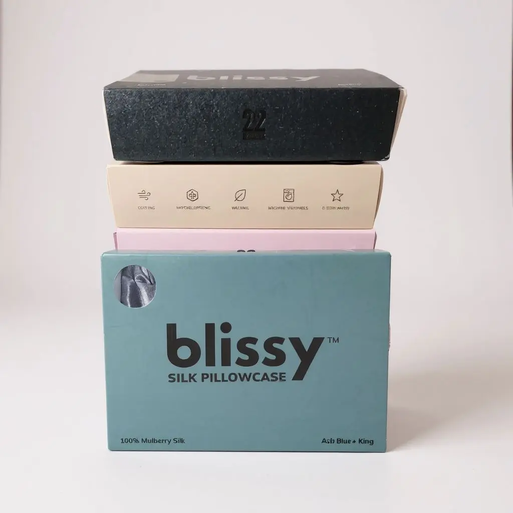 Blissy 100% Mulberry Silk Pillowcase 22 Momme Ash Blue Color King Size