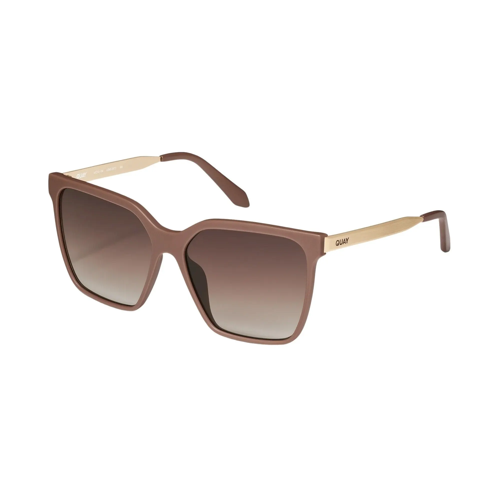 Quay Australia Cream Square Frame Sunglasses with Brown Gradient Lenses Quay Australia champagne‎ bone cream By the Way Square  main image 3