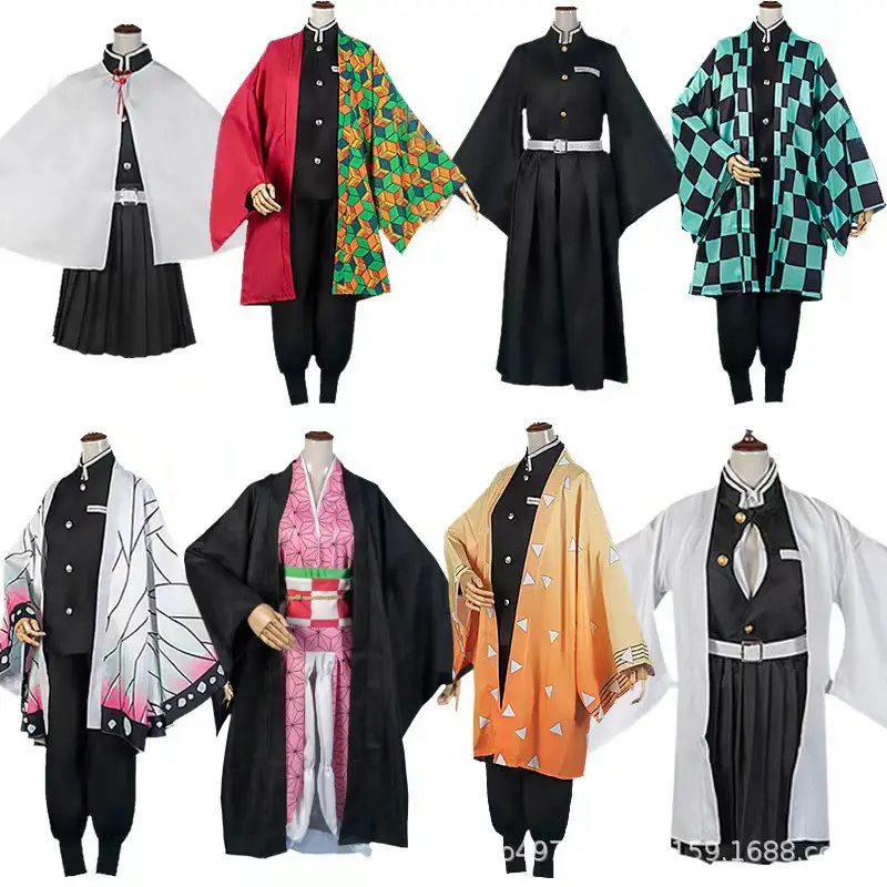 Demon Slayer: Kimetsu no Yaiba Tanjiro Kamado Nezuko Zenitsu Agatsuma Giyuu Cosplay Costume Halloween Party, Thanksgiving Party Performance Costume