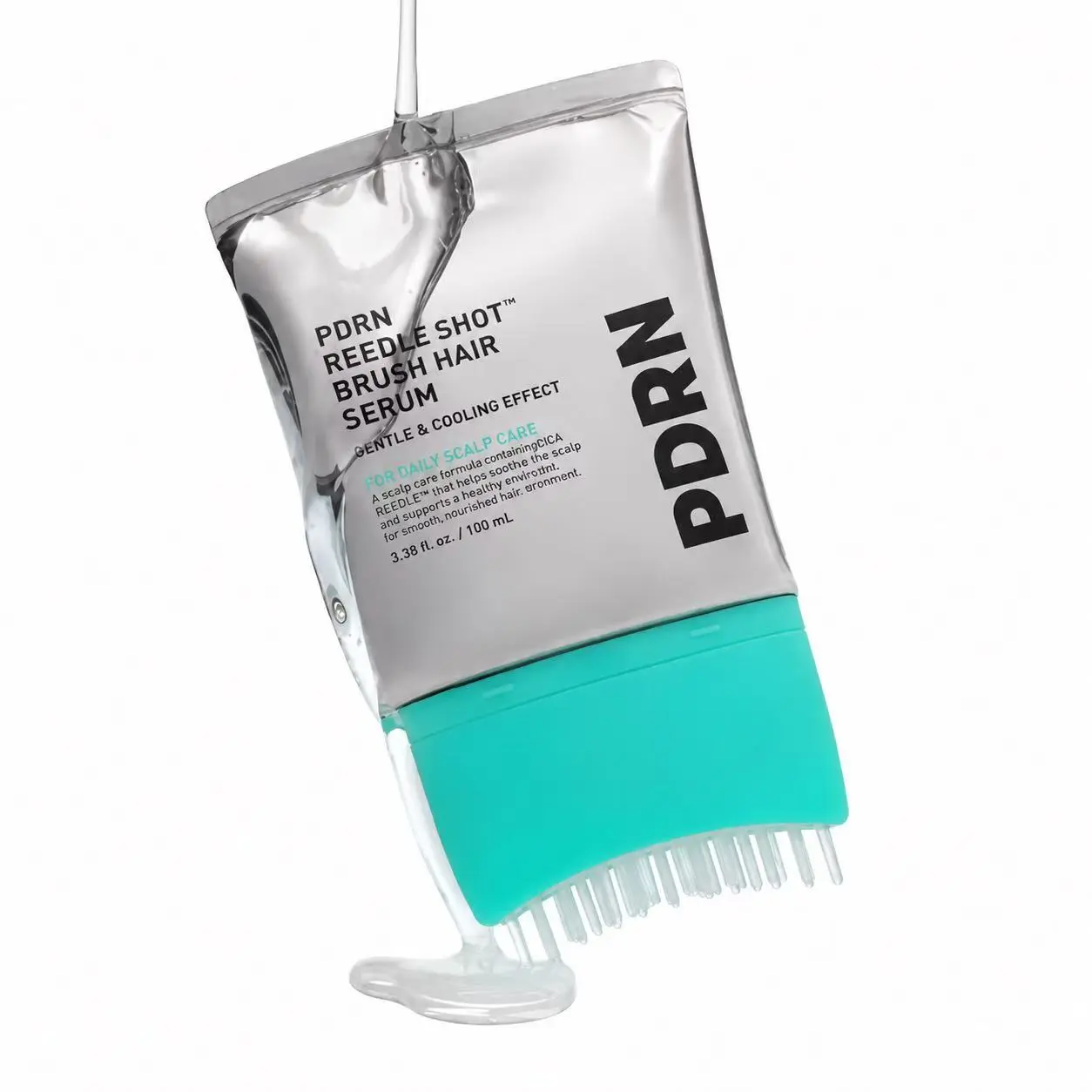 PDRN Needle Shot Hair Brush Serum with Original Liquid Microneedling - Large-Capacity Korean Hair Growth Products for Scalp Nourishment, Strand Thickness, Daily Root Care