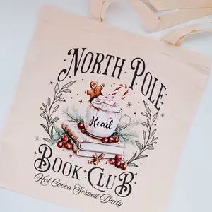 North Pole Book Club Reader Tote Bag - Perfect Bookworm Gift