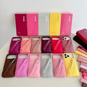 Rhode Lip Balm Holder Silicone Phone Case for iPhone 11 12 13 14 15 16 17 Pro Max, Soft Shockproof Protective Cover with Built in Lipstick Slot, Cute Aesthetic Daily Use Case