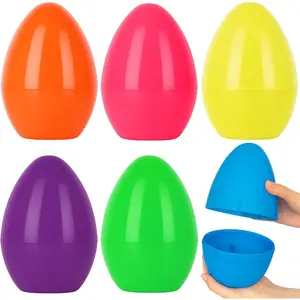 6 Pack 8'' Jumbo Fillable Easter Eggs – Extra Large Plastic Eggs for Treats, Easter Basket Stuffers, Egg Hunt Party Favors, Classroom Rewards, Spring Holiday Decorations
