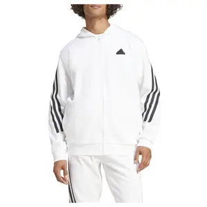 adidas Mens Future Icons Striped Hoodie Training Casual Outerwear Casual - White