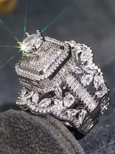 1 PC Glamorous Cubic Zirconia Ring For Women For Wedding Engagement Anniversary Party Jewelry statement multi ring Valentine's Day Gift Fashion Engagement Rings