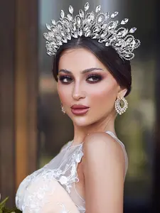 Rhinestone Crown for Wedding, Bridal Party Favor, Elegant Bridal Headwear for Wedding Bridal Party Formal Occasions, Fashion Hair Accessories for Women