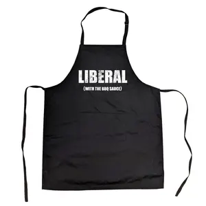 Liberal With The BBQ Sauce Funny Political Joke Grilling Cookout Party Novelty Kitchen Accessories Funny Aprons Adjustable Household Items Graphic Print Sarcastic Grill Apparel Funny Food Cover Grilling Apparel Black -