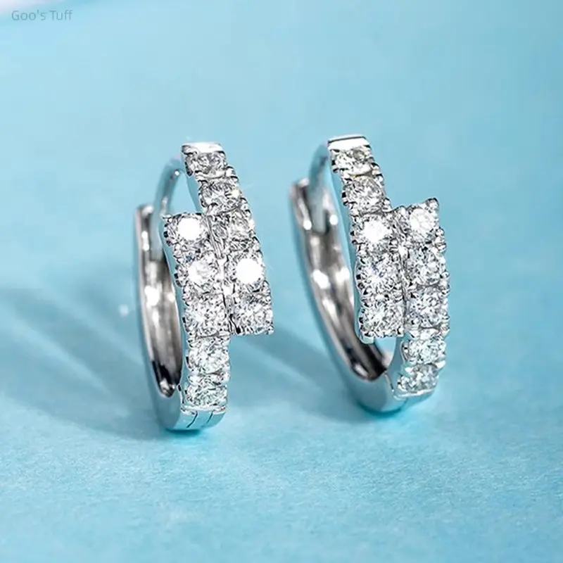 Viral Trendy Chic Light Luxury Huggie Ear Buckles For Women Sweet Feminine Silhouette Fine Micro Pave Sparkling Cubic Zirconia Lightweight Comfy Statement Jewelry For Dating Bridal Birthday Present