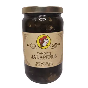 Buc-ee's Candied Jalapenos- 20oz Glass Jar of Jalapenos Made with Simple Ingredients Sweet Heat with a Little Spicy kick