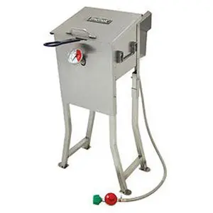 212 MAIN 2.5 Gal Bayou Free-Standing Deep Fryer - Kitchen Appliance, Barbour International 700-7252.5 Model with Stainless Steel Basket, Stainless Steel Fryer, Thermometer