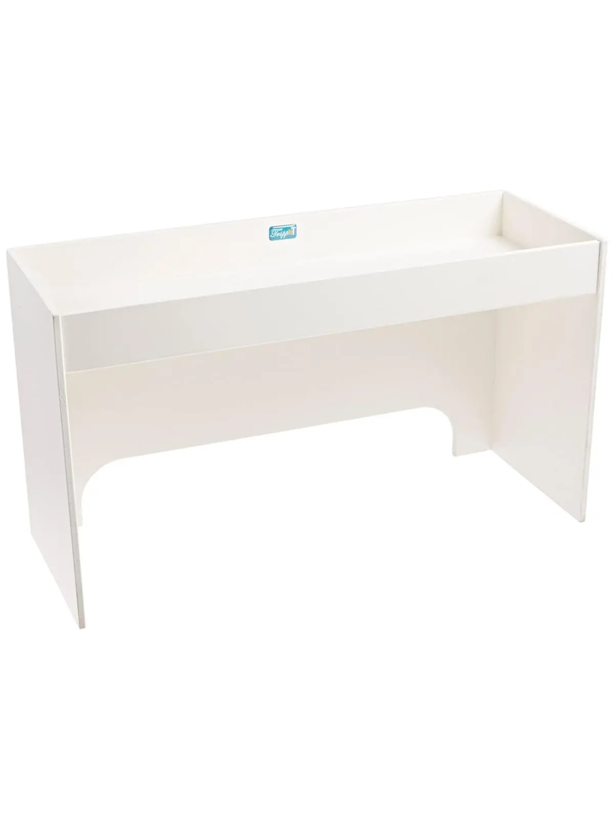 18 in. PVC Bottomless Step Shelf with Cord Pass Feature, White - Small Indoor Furniture Stool/Bench