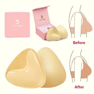 Wise Angel Sticky Push Up Bra Cup Inserts, Double-Sided Adhesive Breast Pads, Instant Bust Boost Up to 2 Cup Sizes, Reusable Sweat & Water Resistant, Breathable Supportive Invisible Bra Inserts for Women Daily Outfit Sports