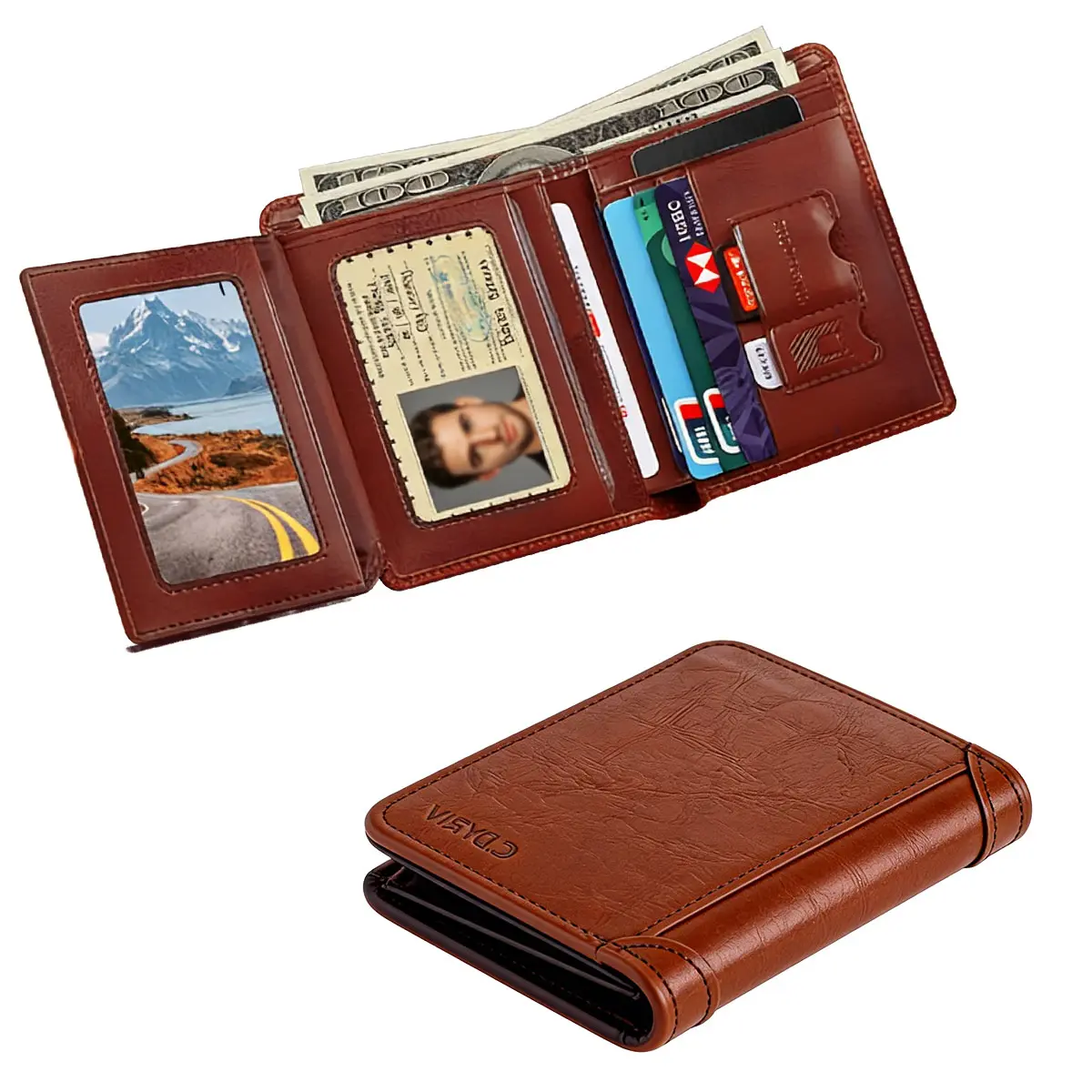Classic Leather Mens Wallet, Slim Bifold Card Holder with Compact Fold, No, Thoughtful Birthday Anniversary Gift, Men's Wallet, Thoughtful Gift, Multi Functional Wallet, Business Minimalist Bifold