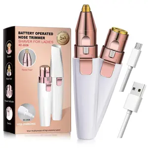 2 in 1 Electric Eyebrow Trimmer, 1 Box Portable LED Light Eyebrow Shaver, Gentle Eyebrow Trimming Tool, Facial Hair Shaver for Women