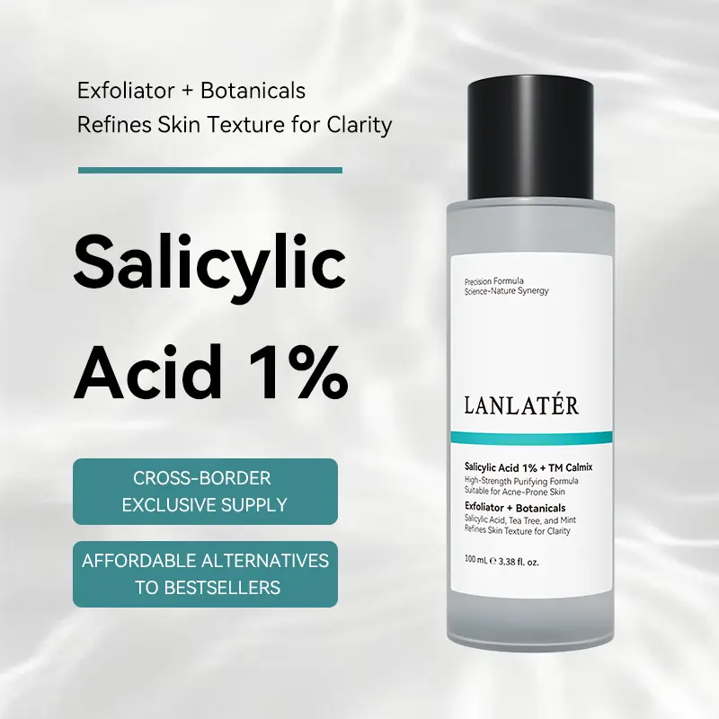 LANLATÉR 1% Salicylic Acid BHA Exfoliating Toner with Tea Tree & Mint, Pore Refining Facial Toner for Blackheads, Excess Oil & Bumpy Texture, Clarifying Skincare for Oily & Blemish-Prone Skin, 3.38 Fl Oz / 100ml