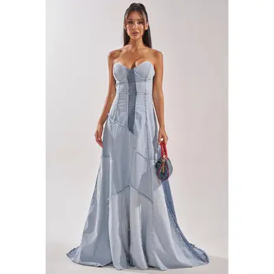 hot pink dress designer Women's Prosperina Cecily Ruffle Neck Maxi | Size: Xs Turn heads in the Stylish Dress Latest Female TYPE-CLOTHING Size:46 Long