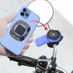 Motorcycle Phone Holder with Vibration Dampener, Anti-Shake & Anti-Theft Design, Universal Fit for 10-14mm Handlebars, Ideal for Bikes Scooters Atv