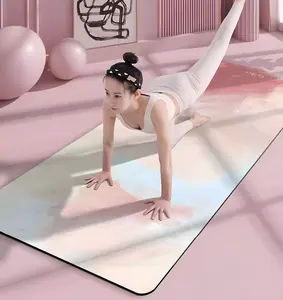 Pastel Abstract Art Yoga Mat 24” x 70” – Non-Slip Microfiber Suede 3mm Pilates & Meditation Mat, Soft Aesthetic Fitness Mat for Home & Studio