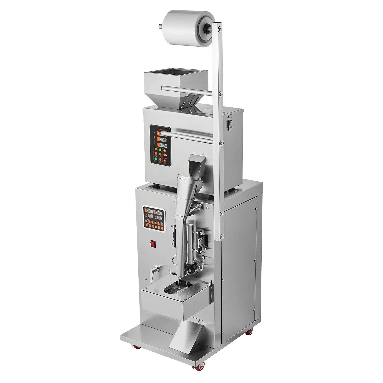 VEVOR Automatic Particle Packaging Machine, 0.002-0.22lbs/1-100g, Multi-Function Pouch Powder Sachet Weighting Filling Packing Machine, Powder Filler Machine for Tea Seeds Grains Flour Beans Glitter